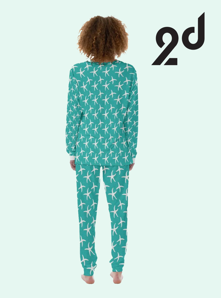 Comfy Aqua PJ set, Long pant PJs, Cozy Sleepwear, Soft Pajama Set, Pajamas