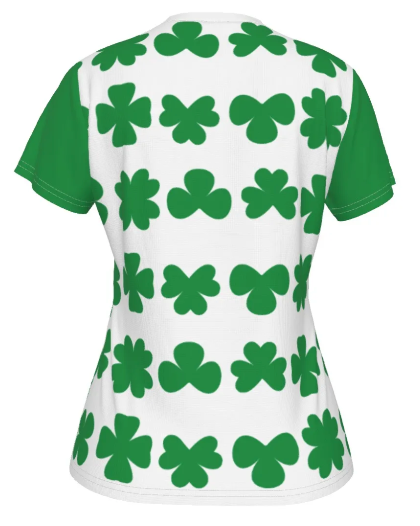 Women's "Luck of the Irish" V-neck T-Shirt - A Flattering & Feminine Shamrock Top