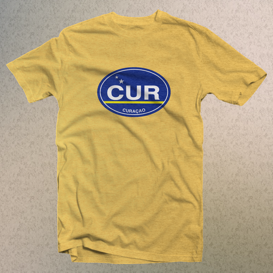 Curacao Flag Logo Comfort Colors Men's & Women's Souvenir T-Shirts - My Destination Location