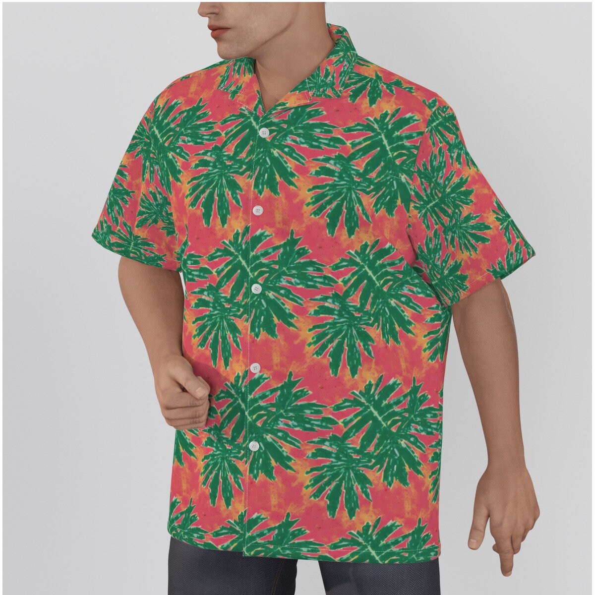 The Tomato Palm Tropical Men's Hawaiian Shirt