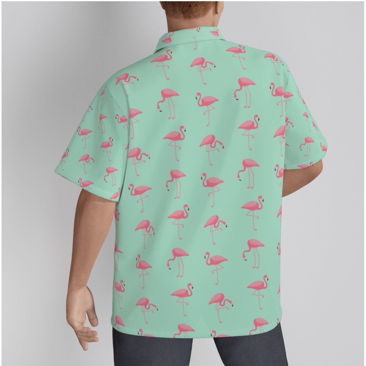 Pretty in Pink Flamingo Men's Tropical Hawaiian Shirt