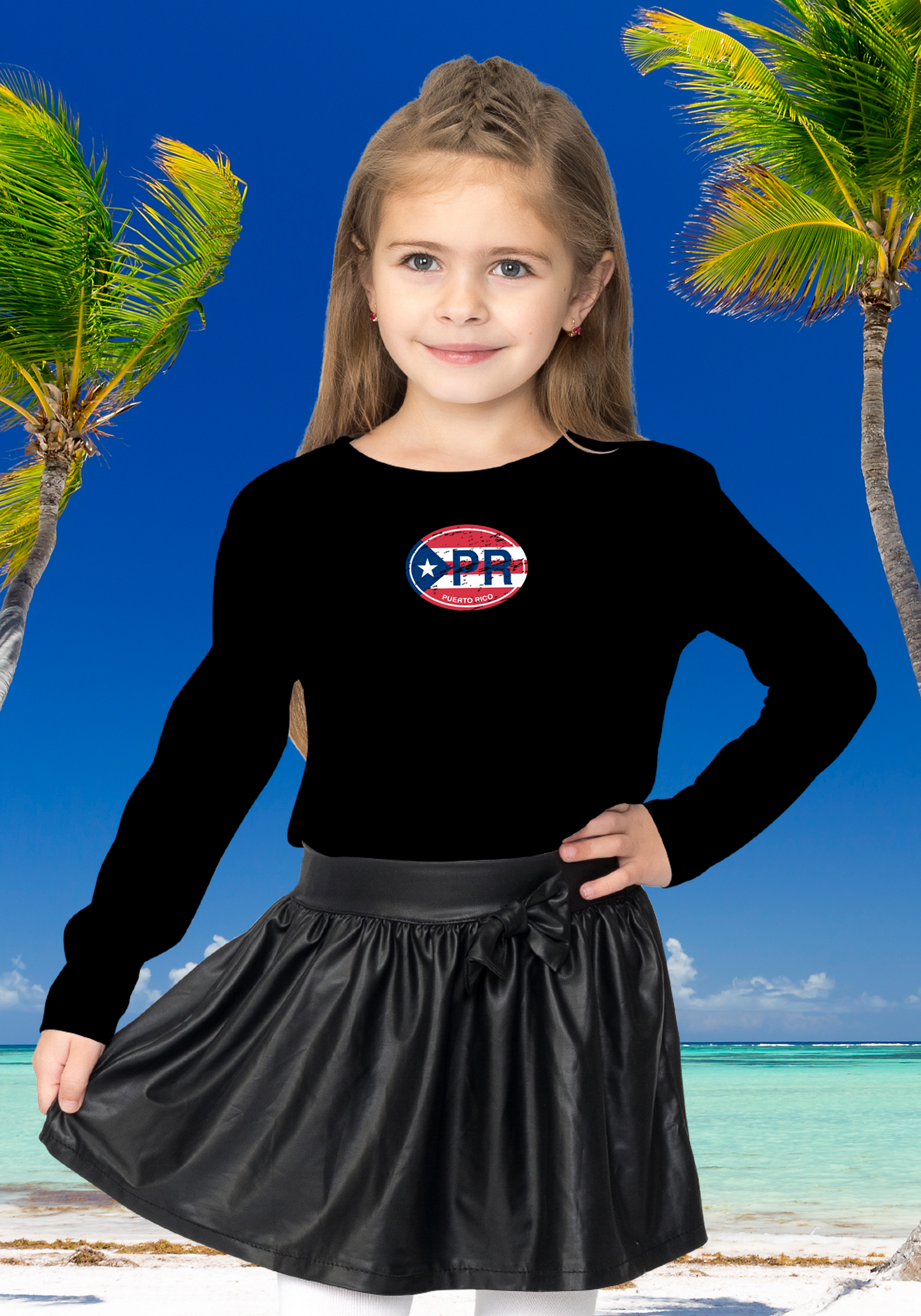 Puerto Rico Youth Flag Long Sleeve T-Shirts - My Destination Location