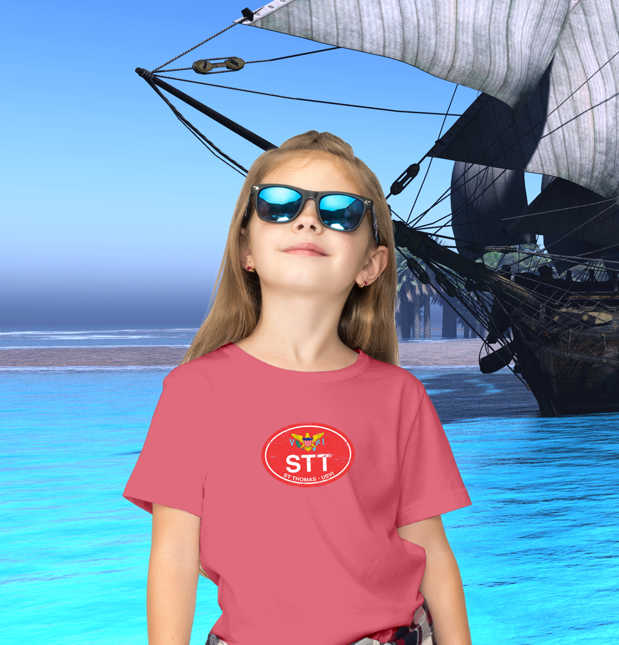 St Thomas Flag Youth T-Shirt - My Destination Location